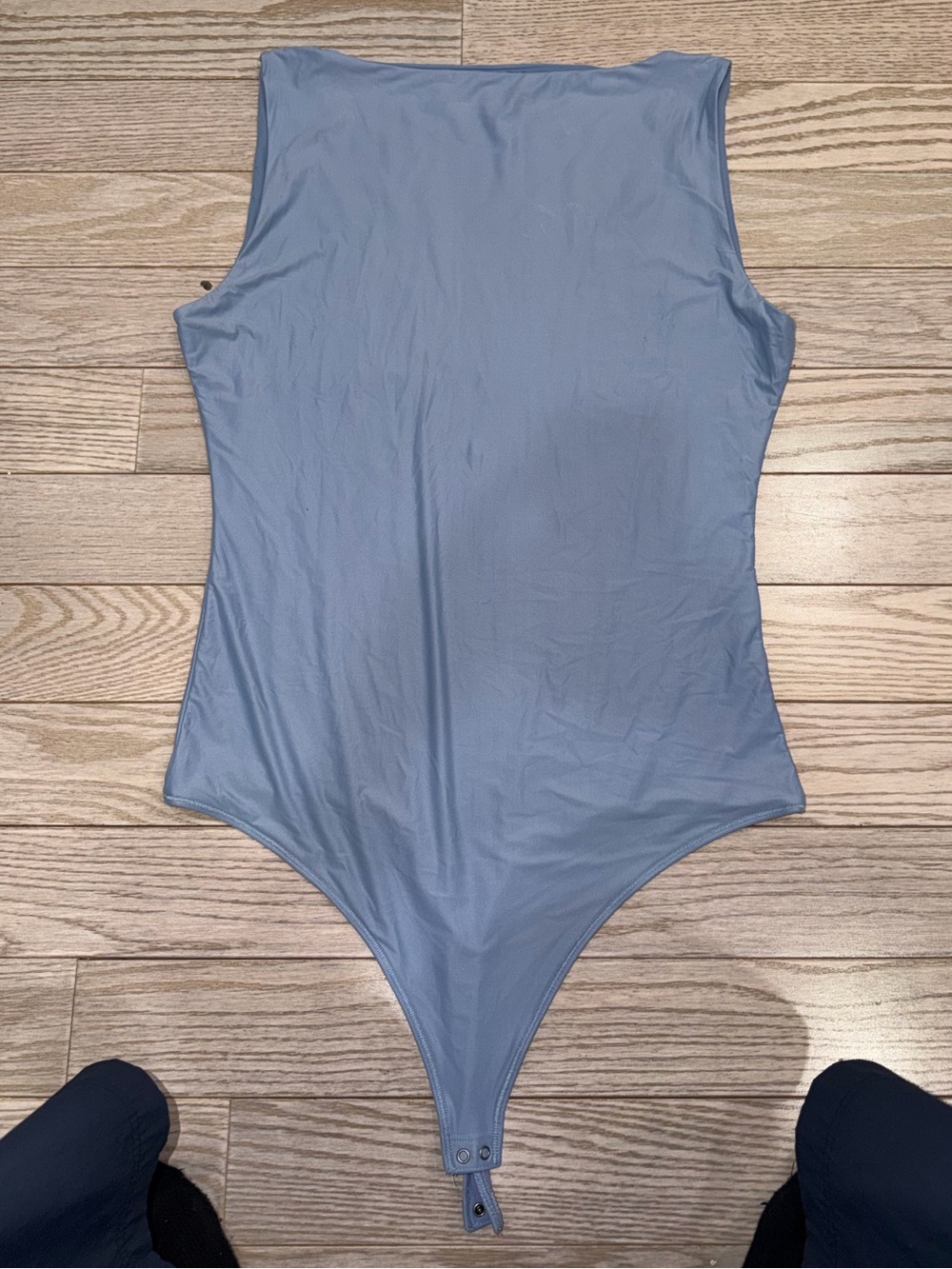 Abercrombie & Fitch high neck Sleeveless One-Piece Bodysuit in Dusty Blue